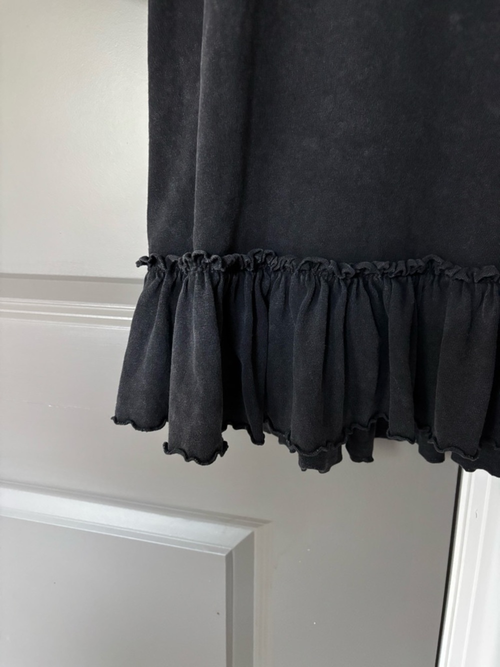 Double Zero Washed Black Ruffle Top - Picture 3 of 5